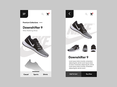 Nike App UI amazon app branding buy clean concept design dribbble ecommerce figma mockup nike nike air redesign shoes shopify simple typography ui ux