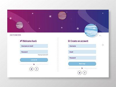 Daily UI #001 - Sign up page daily ui 001 gradient login planet sign up ui ui design uidaily uidailychallenge ux vector