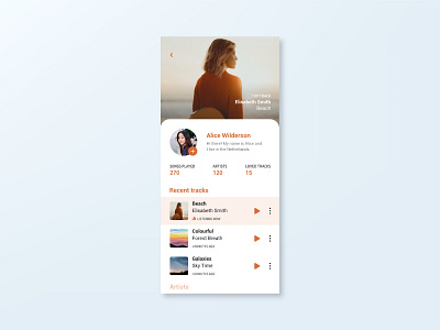 Daily UI #006 - User profile daily ui 006 dailyui music music app orange ui uidailychallenge