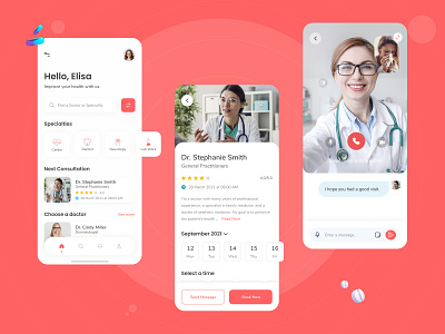 Medical Mobile App app clean clinic clinical creative design doctor doctor appointment health healthcare hospital medical app medicine medicine app minimal minimalism mobile patient app ui ux