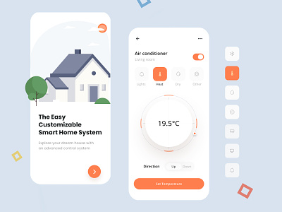 Smart home app concept air app automation clean controller creative design designapp dribbble home light minimal mobile app mvp smart smartapp smarthome ui uiux ux