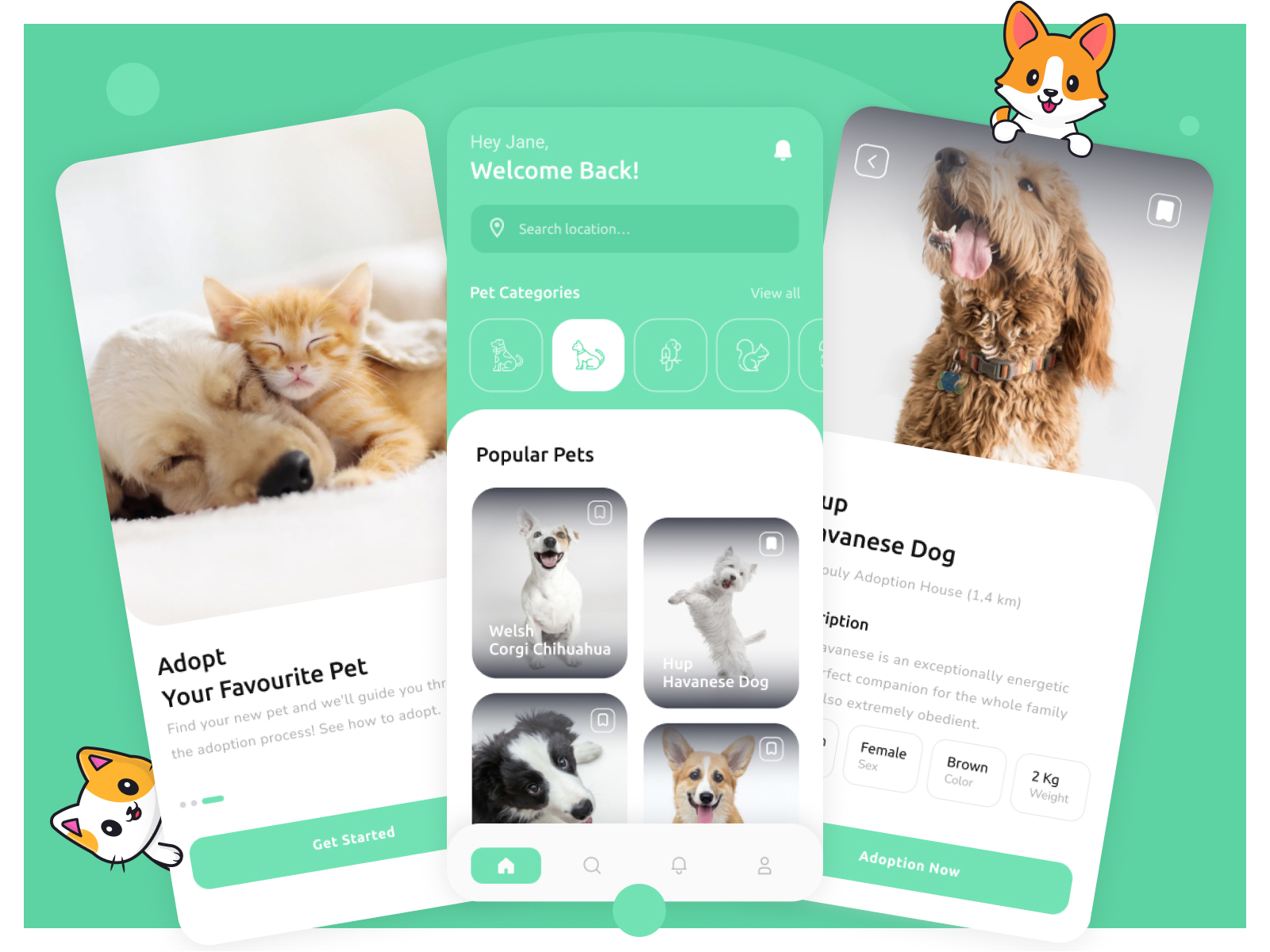 Pet Adoption App by DiaShy for mobitouch on Dribbble