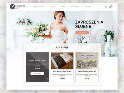 Poligrafia Art design fashion logo on line shop shop sklep strona www typography ui webdesign wedding