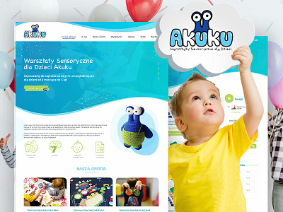 Akuku - warsztaty sensoryczne dla dzieci children creative design dribbble kindergarten school sklep strona www ui webdesign