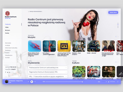 Radio Centrum Rzeszów creative design design interface desktop desktop app developement discover music dribbble minimal app music music app music player now playing view player popular album radio ux web webdesign your player