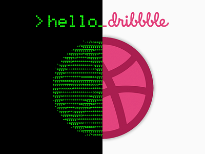 Hello Dribbble art code design dribbble debut hello dribbble logo minimalism programming split terminal