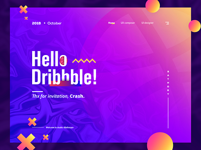 My first shot. Hello Dribbble! design graphic hello dribbble typography ui ux web