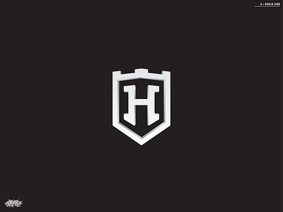 H + Shield Logo badge clean design flat gradient h logo home illustration logo modern shield