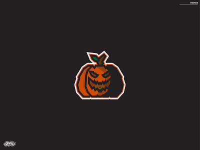 Pumpkin badge clean design flat halloween illustration logo modern pumpkin