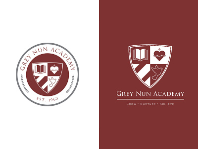 GREY NUN ACADEMY REBRAND academy art branding crest design digital digitalart direction director graphic illustration logo logo design logos modern rebrand rebranding school logo seal vector