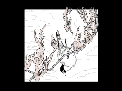 ONIBI TREE [INKTOBER 2020 SERIES] 2020 art bird black and white branch design digital digitalart direction drawing graphic illustration inktober inktober2020 japan japanese japanese art tree upsidedown wisp