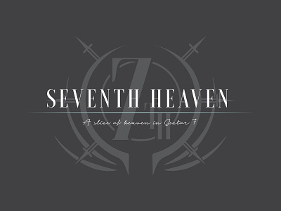 FFVR: Seventh Heaven art bar black and white branding concept design creative design digital digitalart direction final fantasy vii graphic logo vector