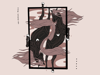 INKTOBER DAY 16 // COMPASS 2021 art compass design digital digitalart graphic horses illustration inktober pink trendy