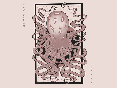 INKTOBER DAY 19 // LOOP 2021 art black design digital digitalart graphic illustration inktober loop octopus pink trendy