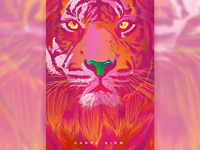 STRENGTH WITHIN [TIGER] art colorful creative creative design design digital digitalart direction graphic illustration illustrator illustrator art inspirational orange pink poster poster design red tiger wild