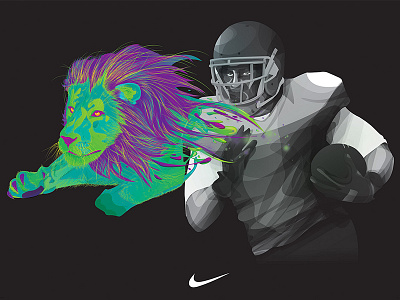 STRENGTH WITHIN [SPECIAL EDITION] art art direction colorful creative design digital digital art digital illustration digitalart direction football graphic graphic design illustration illustrator inspirational lion poster series superbowl