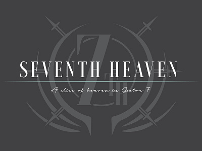 SEVENTH HEAVEN LOGO [FINAL FANTASY 7] 7 art brand and identity branding brands design digital direction ff final fantasy graphic icon logo logotype modern retail seven seventh heaven typography vector