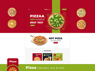 Pizza Maker Landing Page branding graphic design landing page pizaa pizaa theme pizza banner