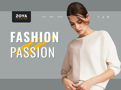Zoya Fashion (Hero Section) design fashion banner graphic design hero banner landing page ui website