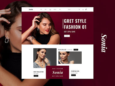 Sonia Fashion banner fashion graphic design landingpage website