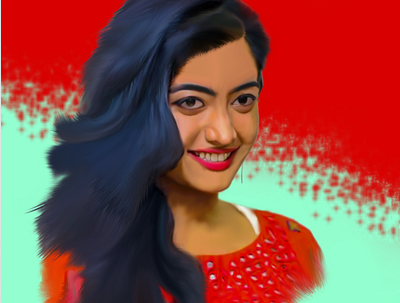 Smudge paint - Anushika Mandanna colorful photoshop
