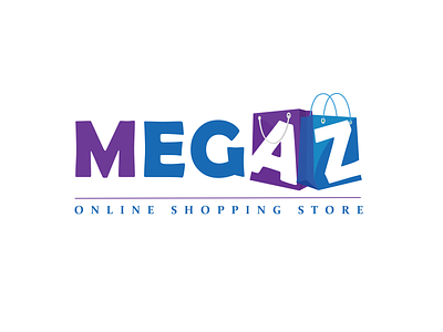Megaz Shopping Store Logo ai branding colorful illustrator logo unique vector