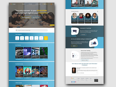 CrowdLearn Web Landing page( RE DESIGN) branding colorful design online online class ui unique ux