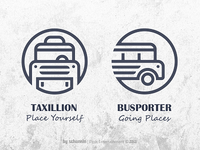 Taxi & Bus design game icon simple ui