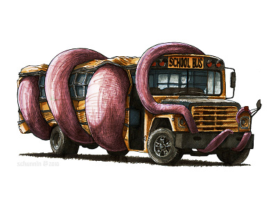 Screech Bus bus concept drawing illustration pen