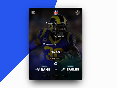 NFL Game preview 2hr Challenge app design designer designinspiration football mockup nfl typography ui ux ux design ux designer ux ui ux ui design