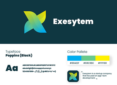 Exesystem - Logo Project app blue branding design hi dribbble hi tech logo startup technology yellow