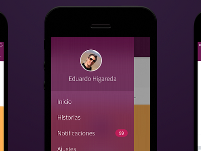 App Design app colours dark design icon ios menu new profile purple yellow