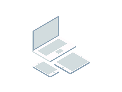 Devices 3d flat illustration ipad iphone isometric mac minimal simple white