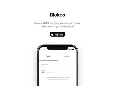Blokeo app app store call download ios landing landing page page website