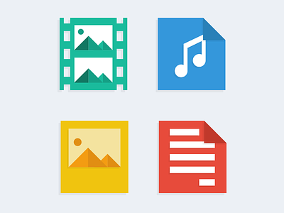 Flat files audio blue documents flat flat icon flat web icon icons images video web