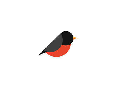 Bird bird bird logo black flat icon logotype mark proposal red robin