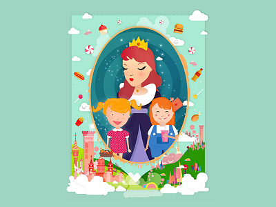 sokola candy fast food forest illustration kid land poster princess theatre