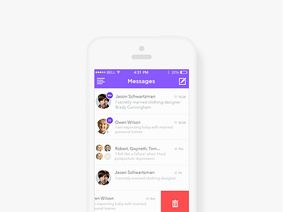 Messages app apple flat inbox ios iphone message purple ui