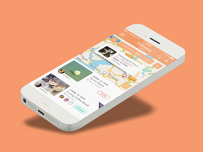 EventList app application create event filter flat ios list map nearby orange ui