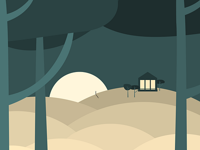 Ask The Moon dark geomtric house house icon human illustration landscape loneliness minimalist moon nighttime