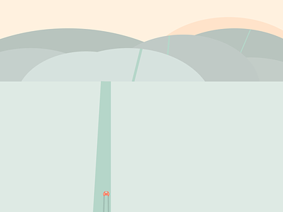 Roadtrip abstact illustration landscape minimalist sunset travel