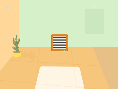 TV abstact colorful flat design home illustration interior design lazy sunday minimalist room television