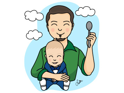 man illustration baby cloud illustration man vector