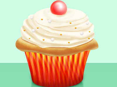 Cupcake blur cream food glamour illustration shadow sweet syrup texture