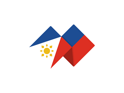 Flag flag flat design icon logo sun vector