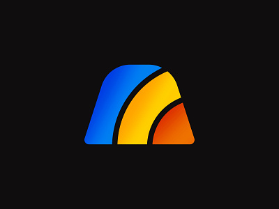 A Sunset geometric design icon logo sky sun