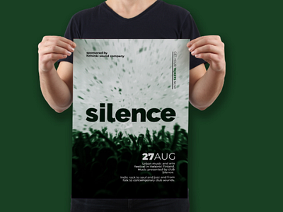 Silence Poster concert poster design irony poster green