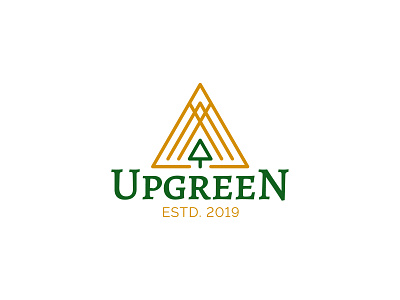Upgreen Logo branding icon logo monoline textured tree logo