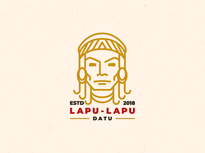 Lapu-lapu hero illustration logo monoline tshirt design