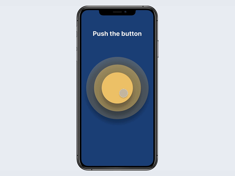 Push It animated gif animatedgif animation blue button design gold illustration ui yellow